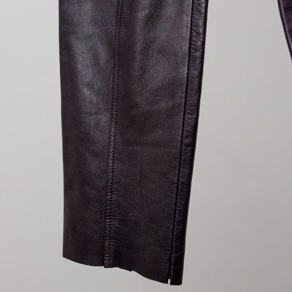 90s Gucci Aubergine Leather Pants - Picture 7 of 12